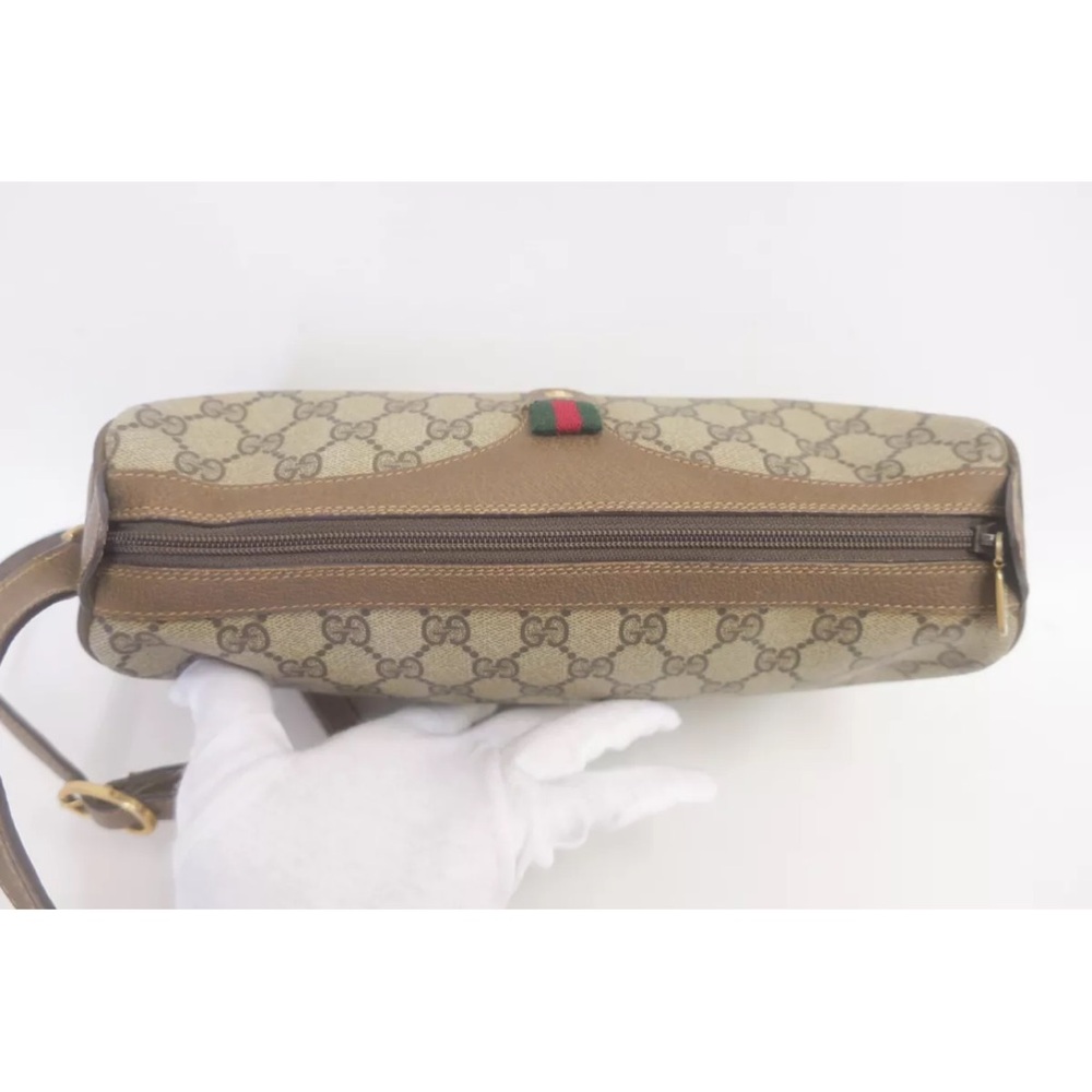 GUCCI Supreme Canvas Web Sherry Line Shoulder Cross Bag GG With Gucci Wa… - Picture 3 of 12